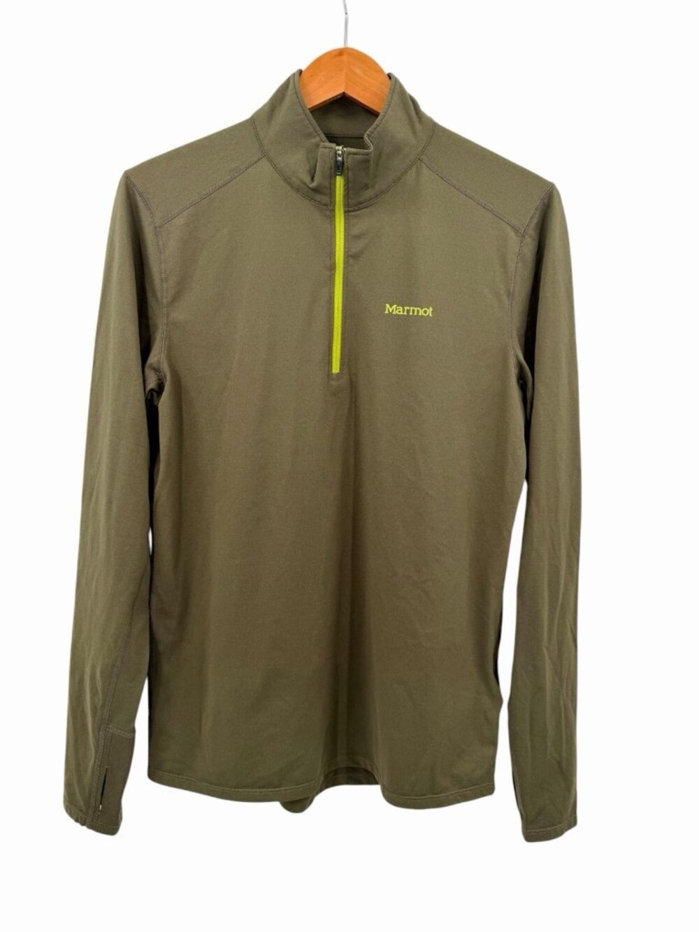 MARMOT Men's Army Green 1/4 Zip Baselayer Top Medium